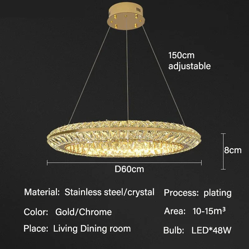 Lustre de luxe en cristal LED pour hôtel & bar prestige