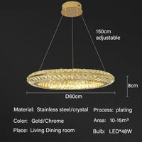 Lustre de luxe en cristal LED pour hôtel & bar prestige