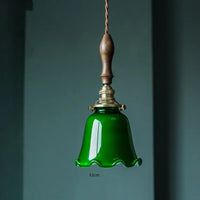 Suspension Vintage Américaine en Cuivre Bois Verre Edison