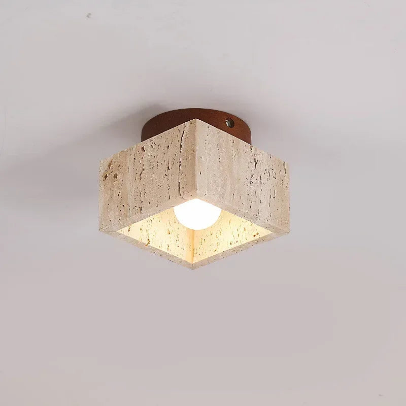 Plafonnier LED en marbre pour une entrée moderne