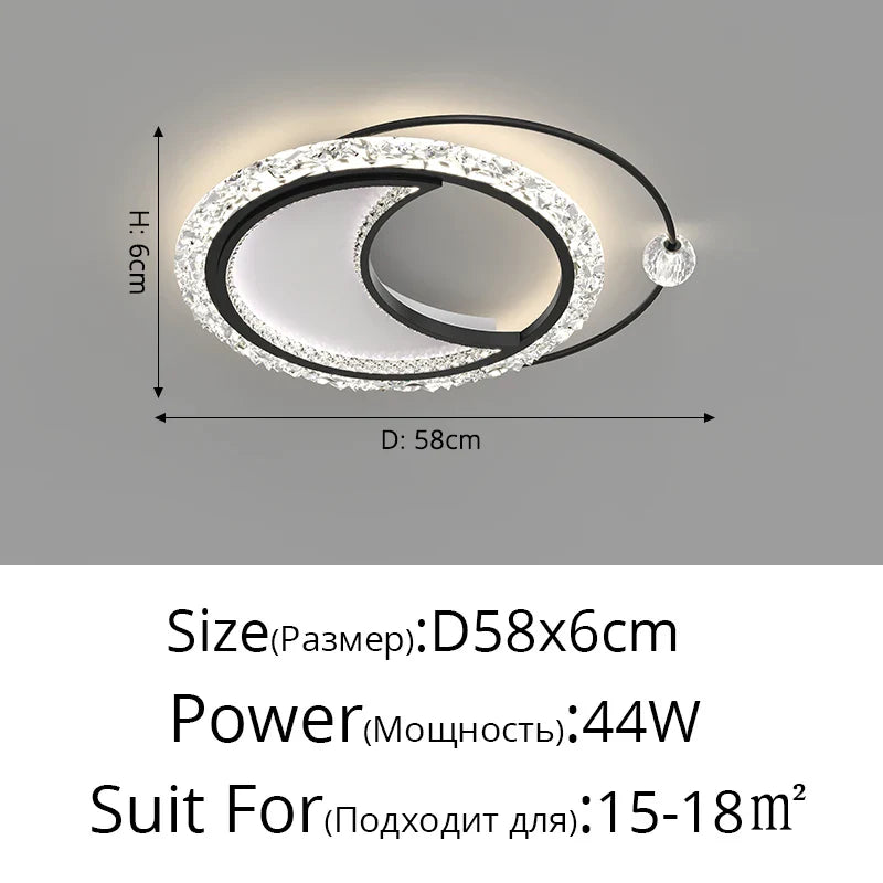 Lustre nordique minimaliste en acrylique LED or moderne - Édition Prestige