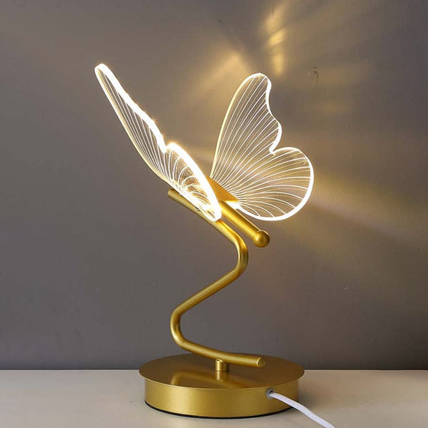 Lampe à poser LED métallique Papillon