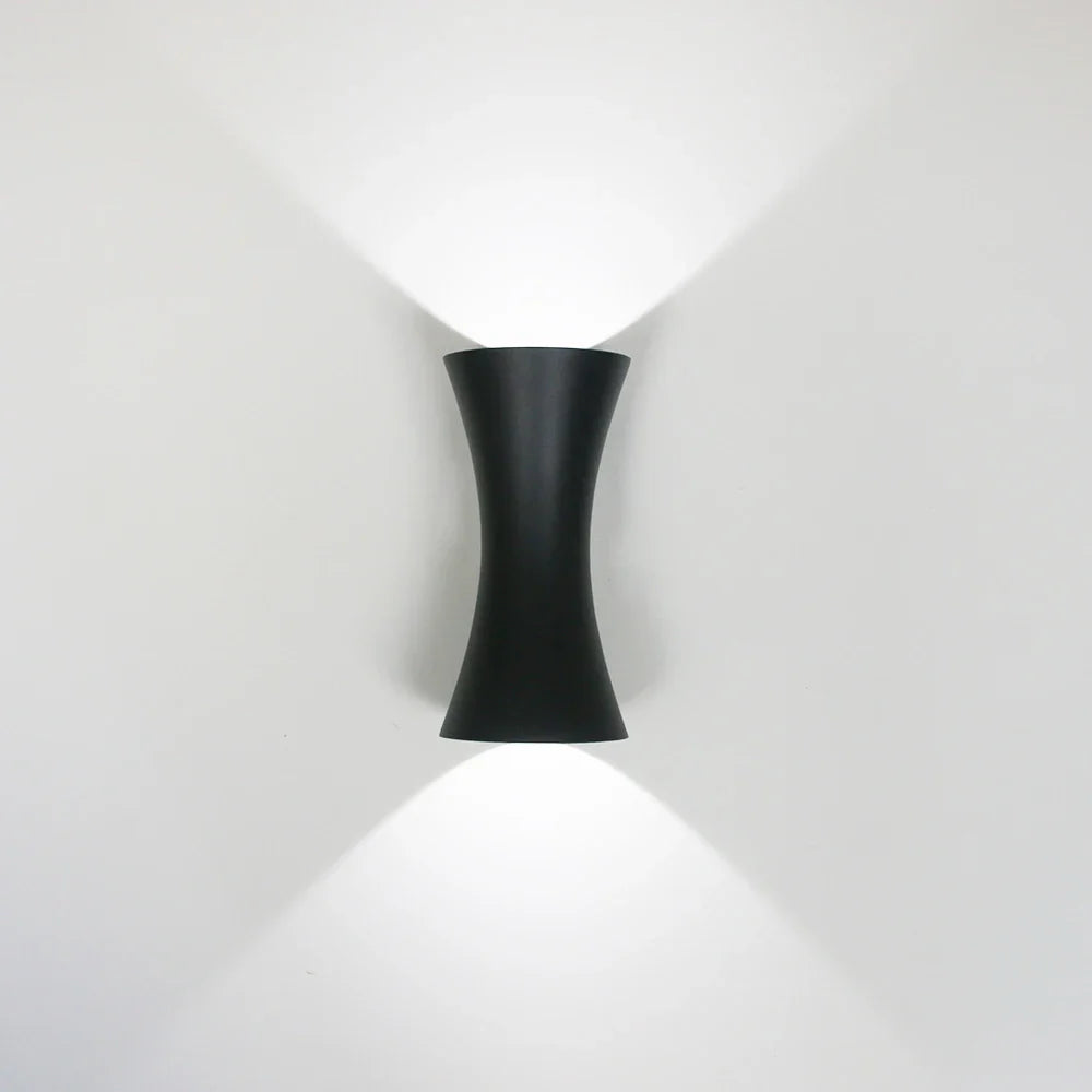Applique murale étanche extérieure 12W LED COB en aluminium noir IP65 - Marque Lumibright