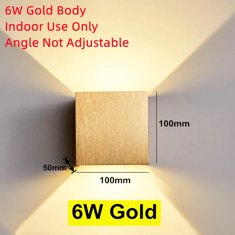 Applique Murale LED Lumière Extérieure Dorée IP65