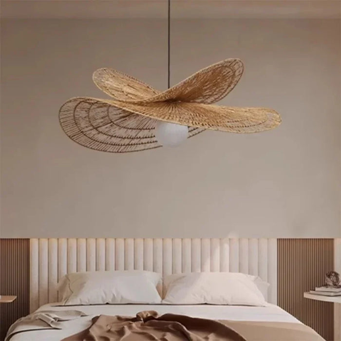 Suspension lumineuse en rotin tissé à la main - Collection Wabi-Sabi - Pour décorer votre intérieur de manière créative