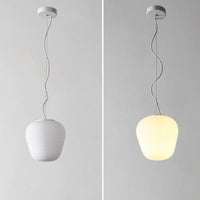 Suspension LED en verre blanc Caligari