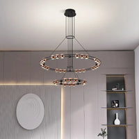 Lustre Nordique Moderne LED Circulaire De Luxe Haricot Duplex