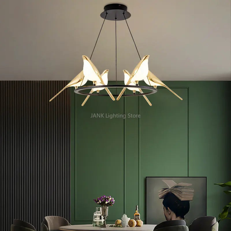Lustre LED Oiseau-de-pie : Suspension Créative