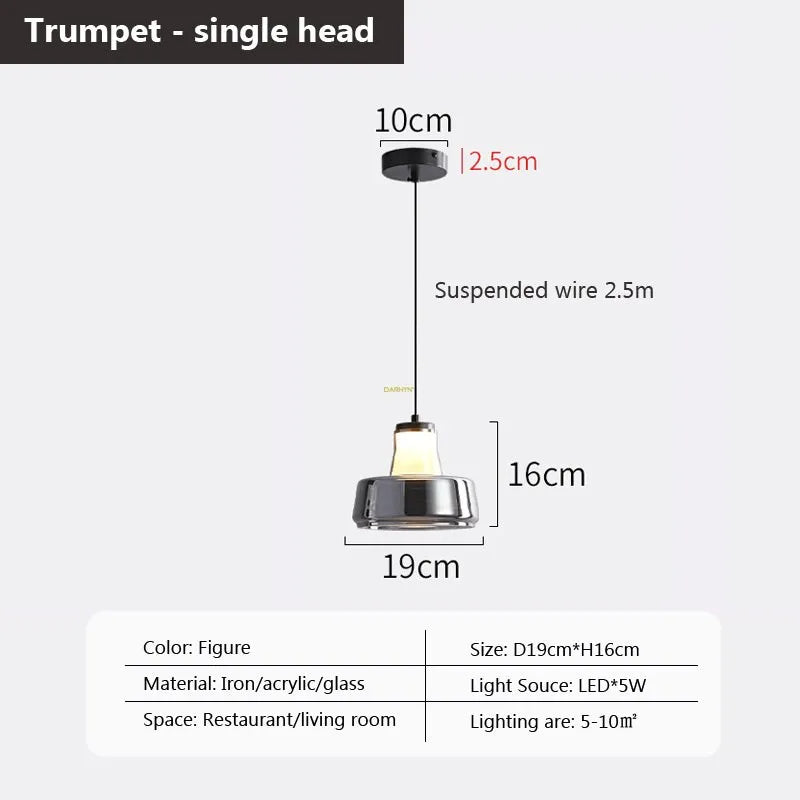 Suspension LED en verre au design nordique minimaliste - Luminairia