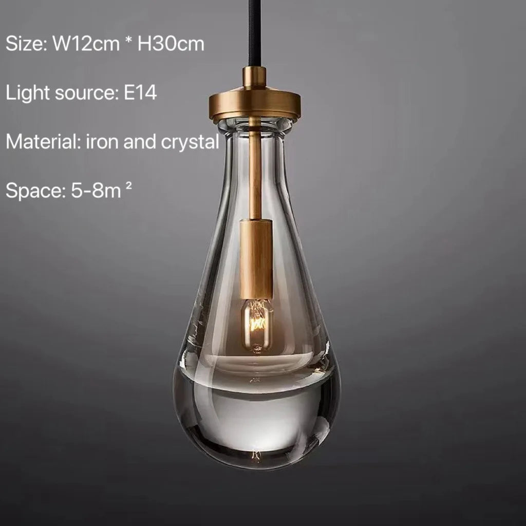 Suspensions en verre cristal avec gouttelettes d'eau