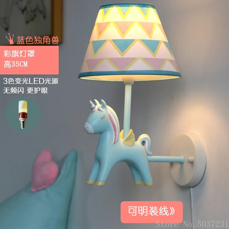 Applique Murale Licorne LED - Décor Nordique Anime