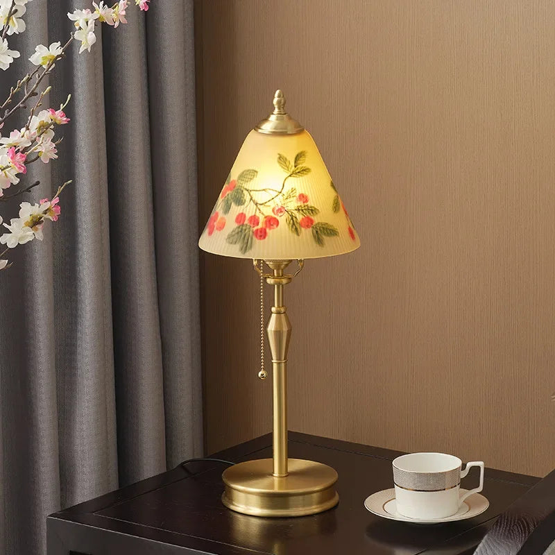 Lampe de Table Mariage Cuivrée Peinte à la Main