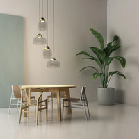 Suspension LED nordique contemporaine.
