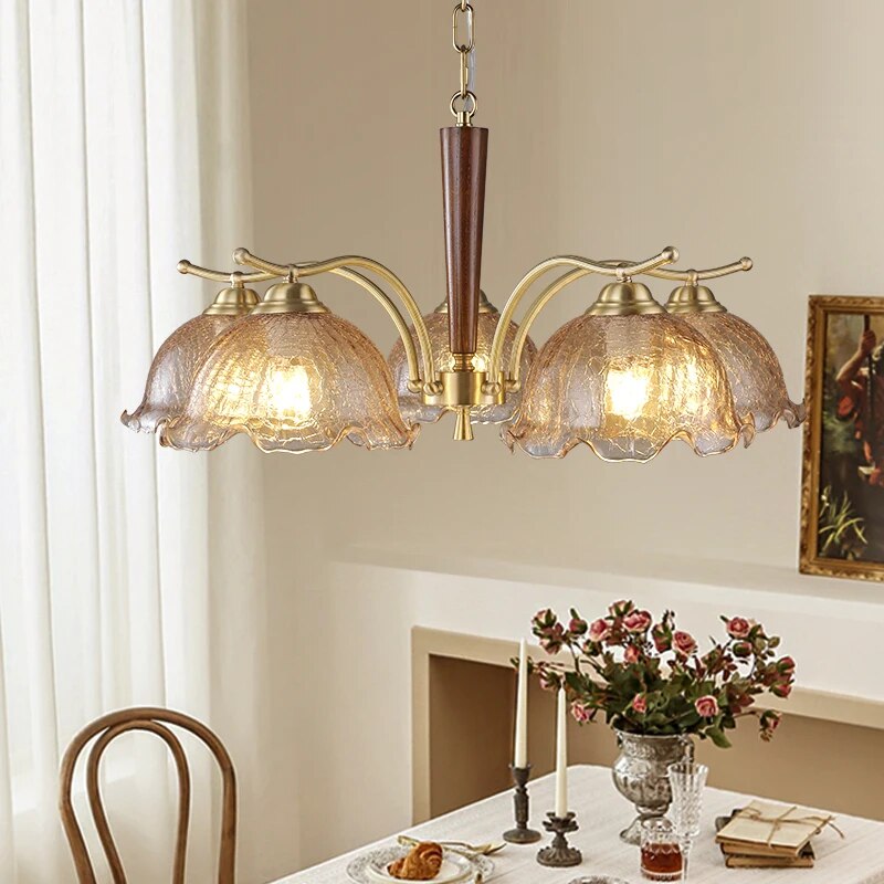 Lustre Japonais Noyer Cuivre Vintage