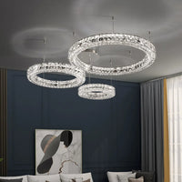 Lustre Moderne en Cristal à Deux Niveaux pour Décoration