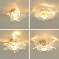 Plafonnier LED Doré Nordic Brand, Acrylique Moderne