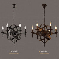 Lustre Loft Américain en Métal Rétro Rustique