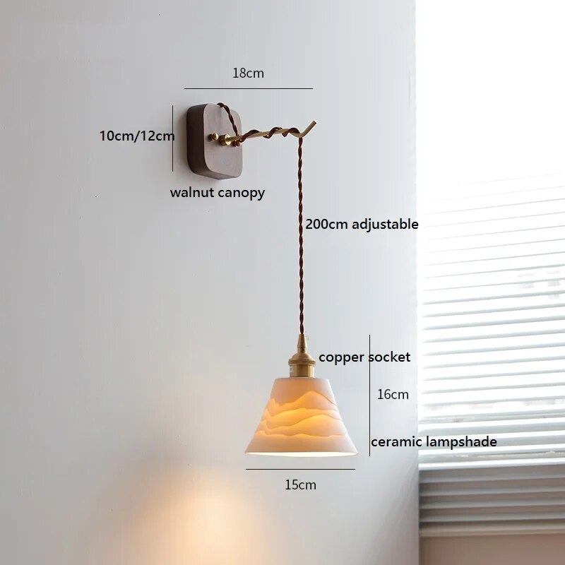 Applique Murale LED Noyer Cuivre - Élégance Moderne
