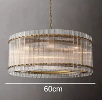 Lustre de luxe en cristal Double Anneau Doré LED Suspendu