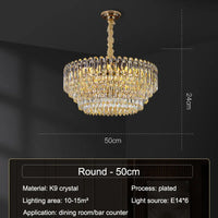 Lustre LED Moderne de Luxe en Cristal pour Salon et Salle à Manger