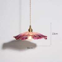 Suspension rétro en laiton et verre, forme de fleur - Décoration Maison Chic