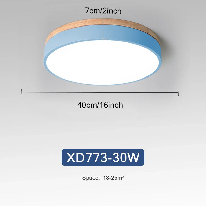 Plafonnier Nordique LED en Bois à 7 Couleurs pour Salon - 3 Lumières Ajustables - Idéal pour Chambre et Couloir