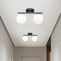 Plafonnier LED Nordique en Verre Boule Créative Dorée - Collection Scandinave