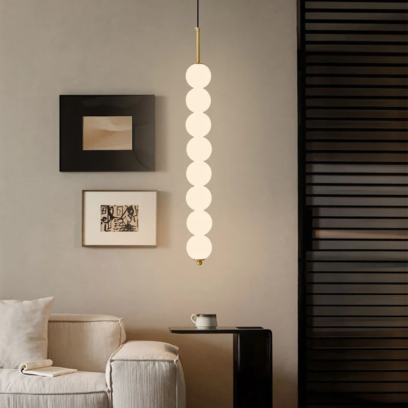Suspension design boules en verre nordique LED cuivre Vent Gourde Décoration