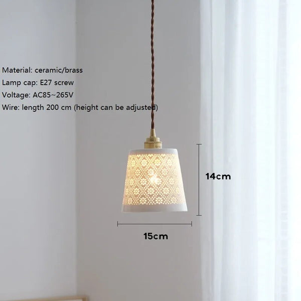 Lustre nordique en cuivre et céramique