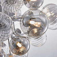 Lustre Nordique en Boule de Verre Argentée à Bulles d'Air