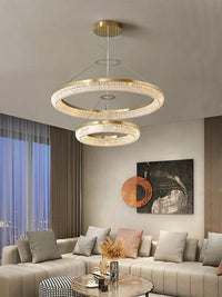 Lustre de luxe LED rond design moderne 2024 pour intérieur - Élégance Lumineuse