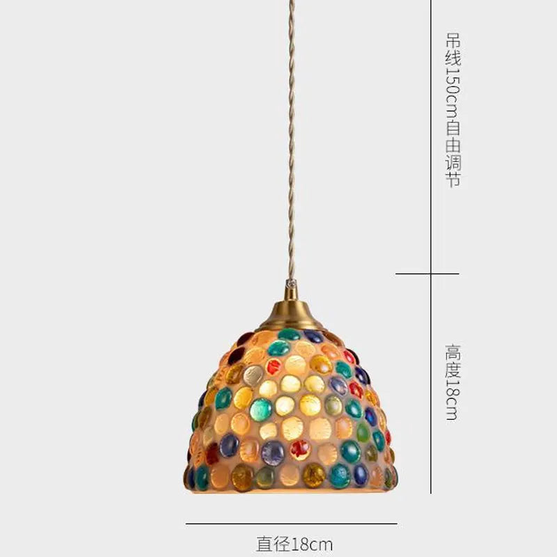 Suspension Tiffany Méditerranée en Verre Coquille LED