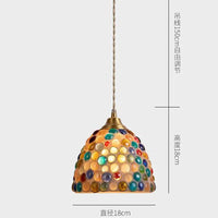 Suspension Tiffany Méditerranée en Verre Coquille LED