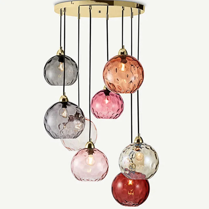 Lustre Boule de Verre Moderne Nordique à Grain d'Eau