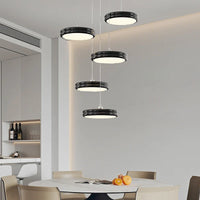 Suspension de luxe moderne dimmable avec abat-jour circulaire en fer - Collection Élégance contemporaine