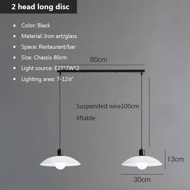 Suspension LED nordique minimaliste blanc.