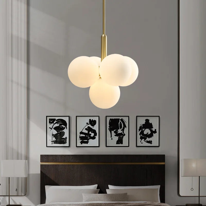 Suspension LED nordique en boule de verre design