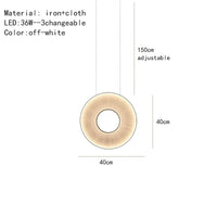 Lustre moderne Iris LED en tissu pour décoration d'hôtel