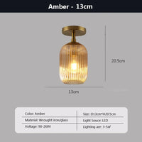 Plafonnier en verre LED nordique pour salle de bain, salon et chambre