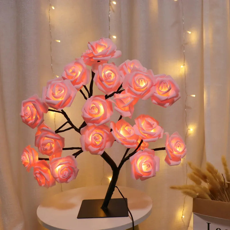 Lampe de table LED Nordique Cherry Blossom Crystal Veilleuse