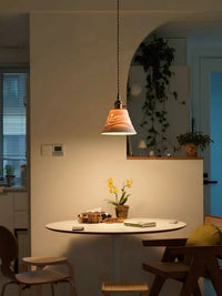 Lustre japonais en verre et laiton