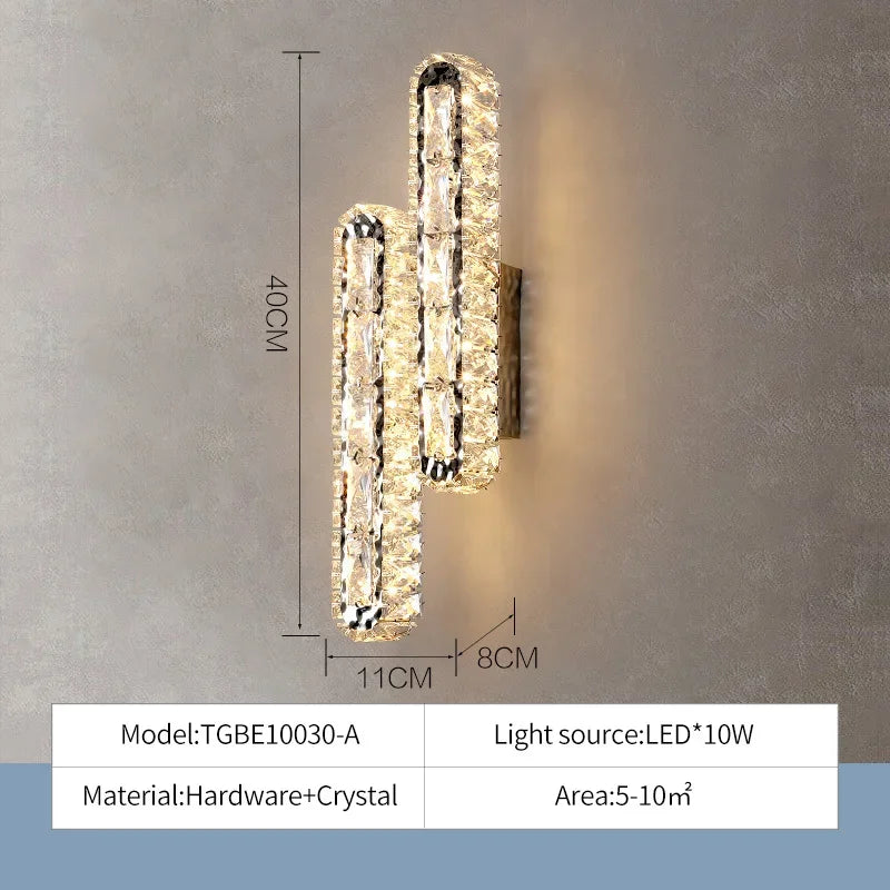 Lustre Moderne en Cristal K9 LED Dimmable pour Maison