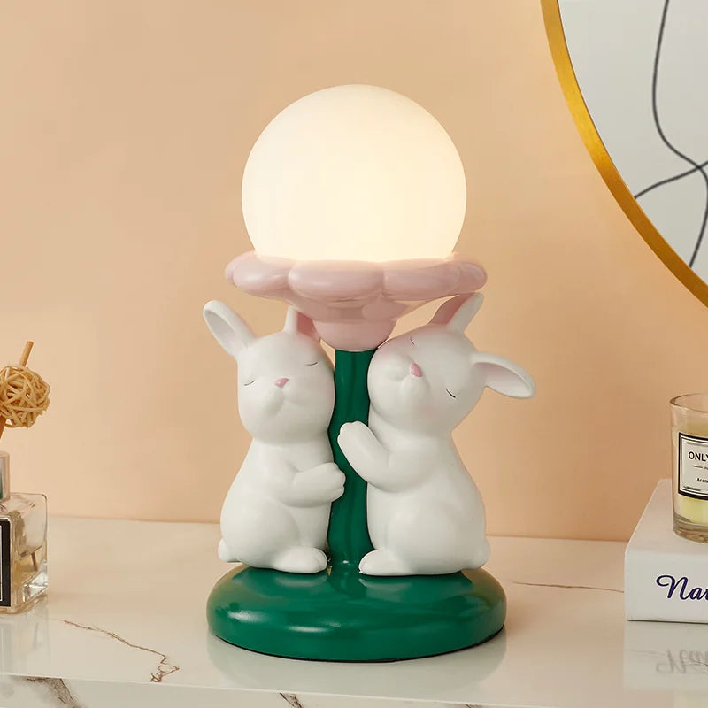 Lampe de bureau nordique kawaii Lapin en Résine