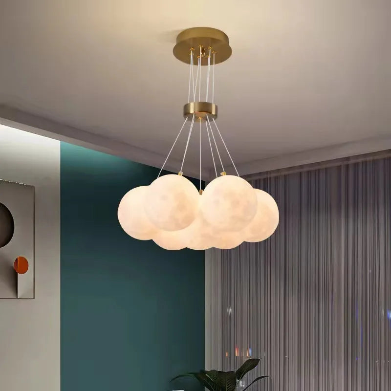 Lustre Nordique Lune Planète Design LED Décoration Maison