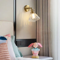 Applique murale nordique en cuivre avec abat-jour en verre LED de style créatif