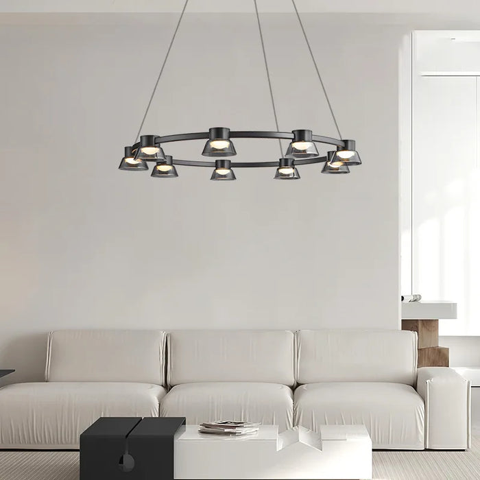 Lustre Moderne Minimaliste en Verre Design Nordique avec LED