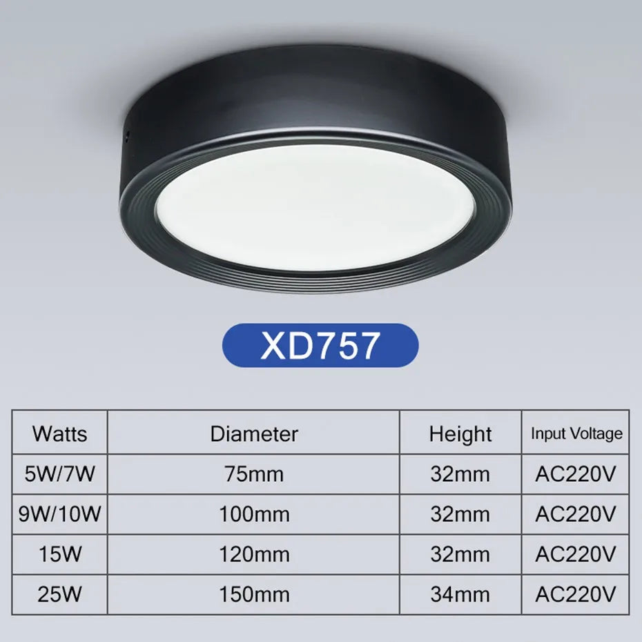 Mini LED Plafonnier Dimmable en Grain de Bois - Éclairage de Surface
