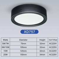 Mini LED Plafonnier Dimmable en Grain de Bois - Éclairage de Surface