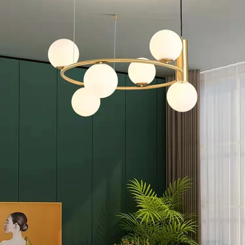 Lustre Nordique en Verre LED pour Décoration Maison - Collection Élégance Illuminée