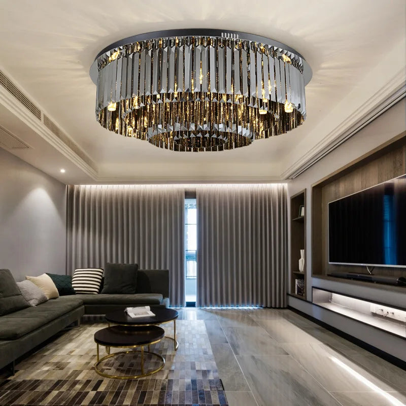 Plafonnier LED de Luxe en Cristal pour une Décoration Maison Moderne